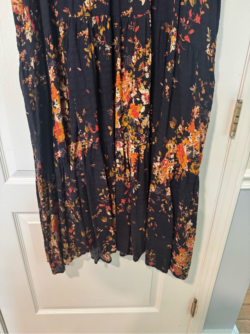NATURAL LIFE Navy Maxi Dress with Orange, red and Yellow Floral Print - Picture 6 of 6